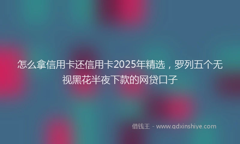 怎么拿信用卡还信用卡2025年精选，罗列五个无视黑花半夜下款的网贷口子