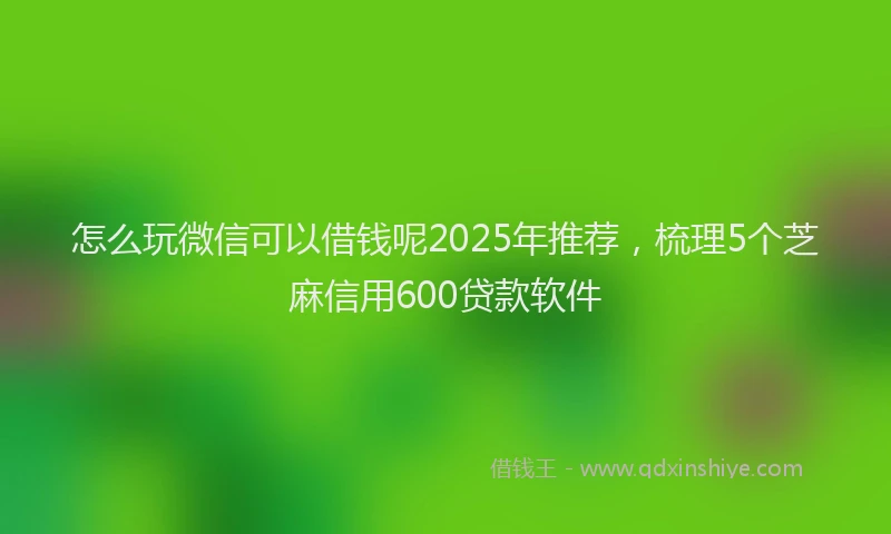 怎么玩微信可以借钱呢2025年推荐，梳理5个芝麻信用600贷款软件