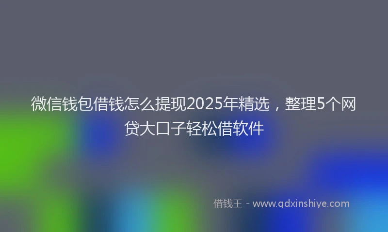 微信钱包借钱怎么提现2025年精选，整理5个网贷大口子轻松借软件