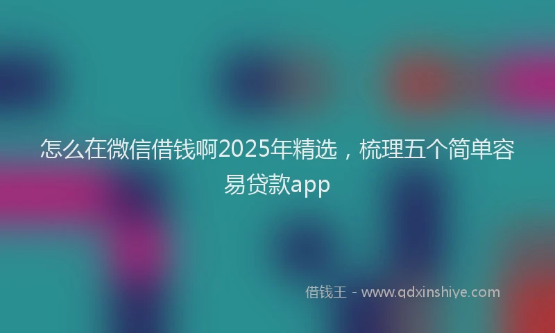 怎么在微信借钱啊2025年精选，梳理五个简单容易贷款app