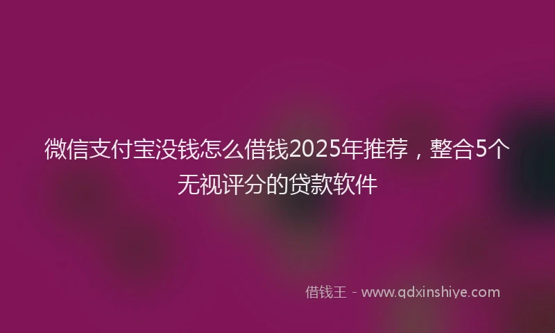 微信支付宝没钱怎么借钱2025年推荐，整合5个无视评分的贷款软件