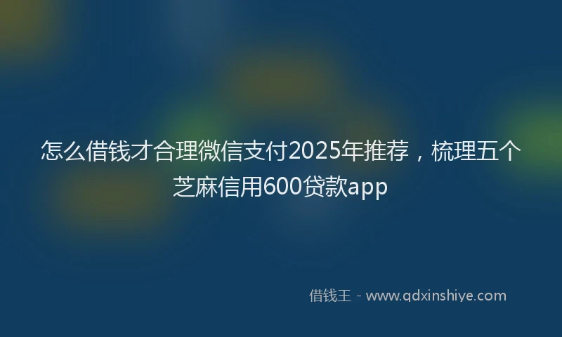 怎么借钱才合理微信支付2025年推荐，梳理五个芝麻信用600贷款app