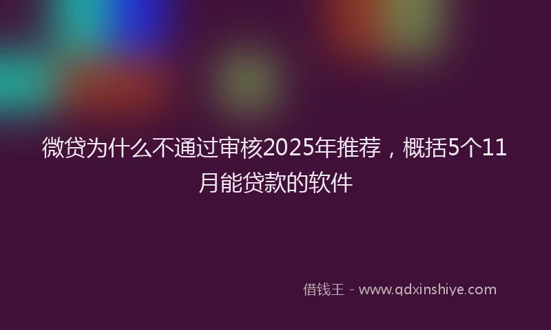 微贷为什么不通过审核2025年推荐，概括5个11月能贷款的软件