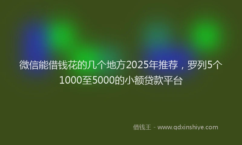微信能借钱花的几个地方2025年推荐，罗列5个1000至5000的小额贷款平台