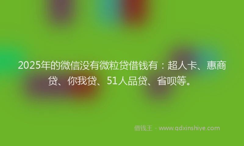 2025年的微信没有微粒贷借钱有：超人卡、惠商贷、你我贷、51人品贷、省呗等。