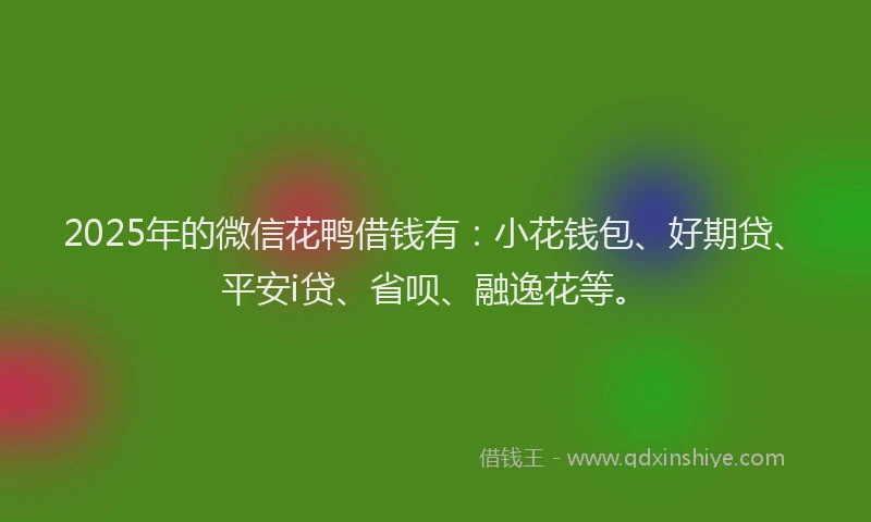 2025年的微信花鸭借钱有：小花钱包、好期贷、平安i贷、省呗、融逸花等。