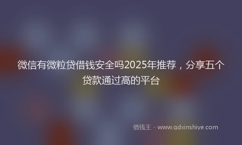 微信有微粒贷借钱安全吗2025年推荐，分享五个贷款通过高的平台