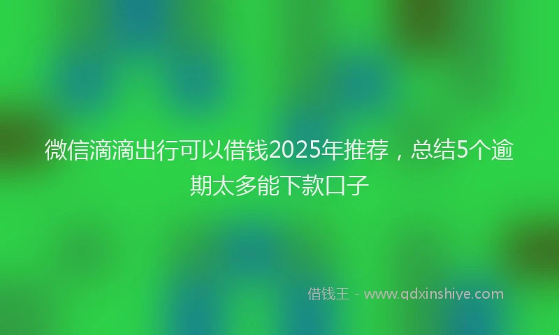 微信滴滴出行可以借钱2025年推荐，总结5个逾期太多能下款口子