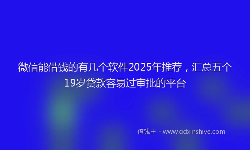 微信能借钱的有几个软件2025年推荐，汇总五个19岁贷款容易过审批的平台
