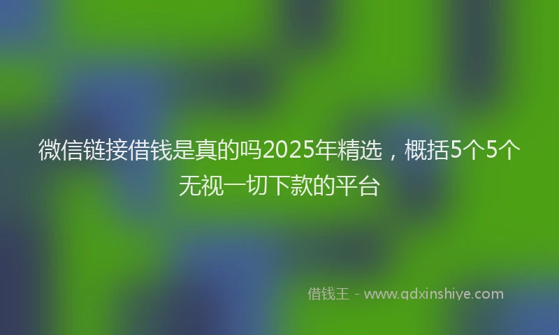 微信链接借钱是真的吗2025年精选，概括5个5个无视一切下款的平台