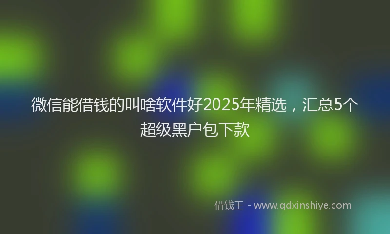 微信能借钱的叫啥软件好2025年精选，汇总5个超级黑户包下款