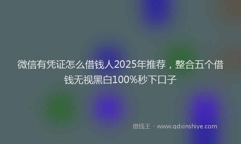 微信有凭证怎么借钱人2025年推荐，整合五个借钱无视黑白100%秒下口子