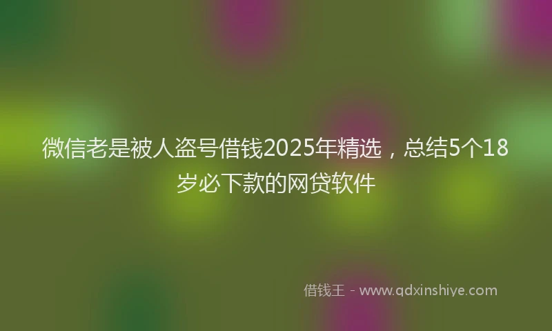 微信老是被人盗号借钱2025年精选，总结5个18岁必下款的网贷软件