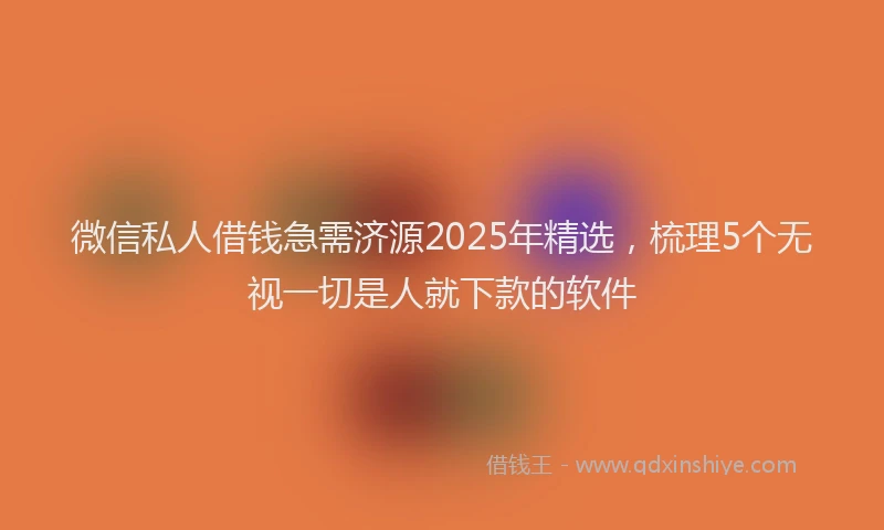 微信私人借钱急需济源2025年精选，梳理5个无视一切是人就下款的软件