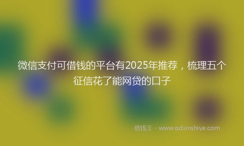 微信支付可借钱的平台有2025年推荐，梳理五个征信花了能网贷的口子