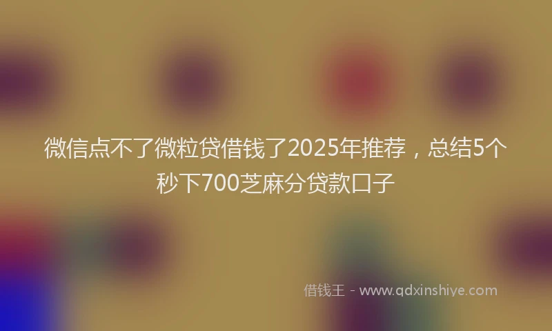 微信点不了微粒贷借钱了2025年推荐，总结5个秒下700芝麻分贷款口子