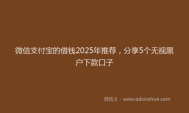 微信支付宝的借钱2025年推荐，分享5个无视黑户下款口子