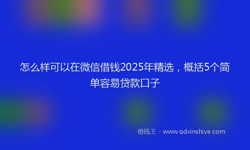 怎么样可以在微信借钱2025年精选，概括5个简单容易贷款口子