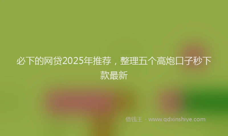 必下的网贷2025年推荐，整理五个高炮口子秒下款最新