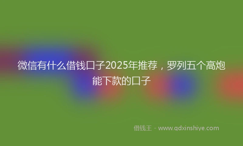 微信有什么借钱口子2025年推荐，罗列五个高炮能下款的口子