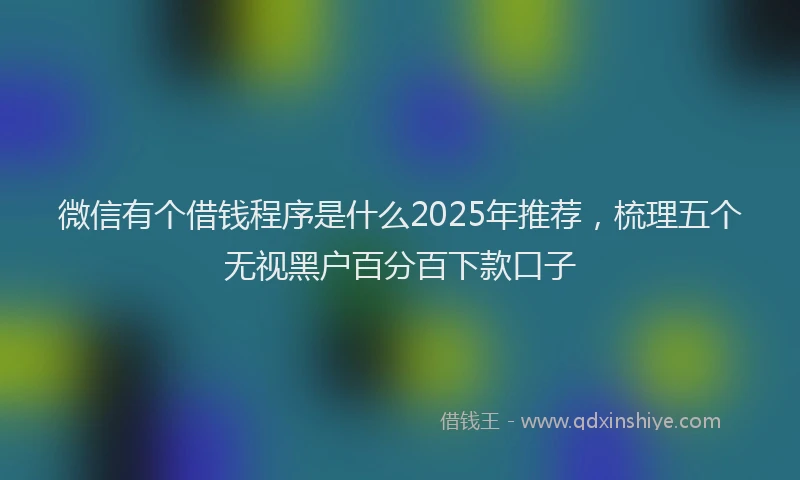 微信有个借钱程序是什么2025年推荐，梳理五个无视黑户百分百下款口子