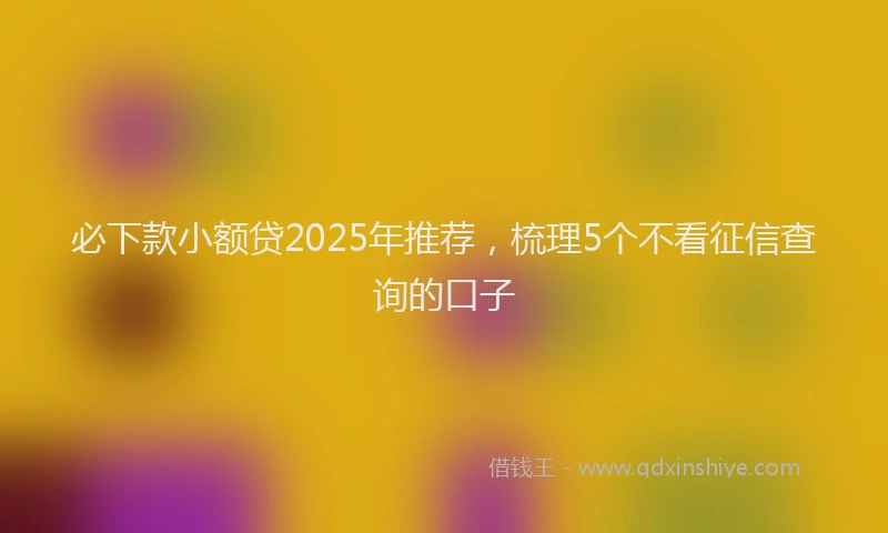 必下款小额贷2025年推荐，梳理5个不看征信查询的口子
