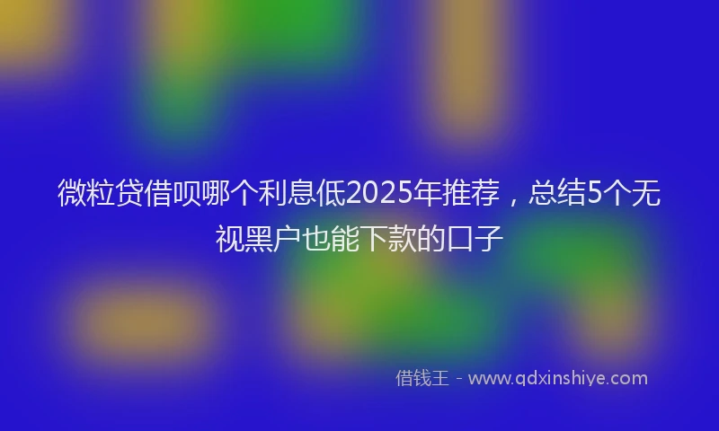 微粒贷借呗哪个利息低2025年推荐，总结5个无视黑户也能下款的口子
