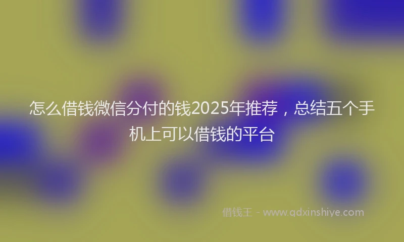 怎么借钱微信分付的钱2025年推荐，总结五个手机上可以借钱的平台