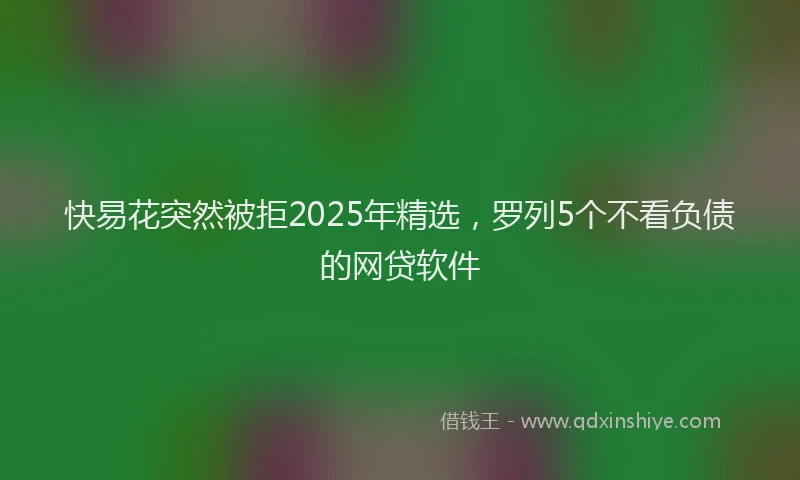 快易花突然被拒2025年精选，罗列5个不看负债的网贷软件