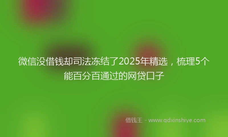 微信没借钱却司法冻结了2025年精选，梳理5个能百分百通过的网贷口子