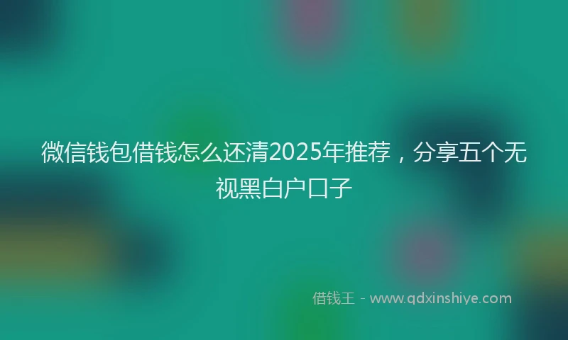 微信钱包借钱怎么还清2025年推荐，分享五个无视黑白户口子