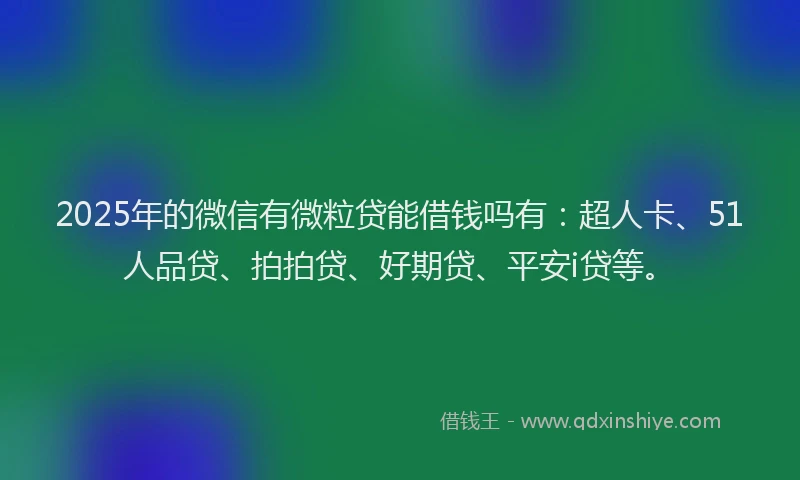 2025年的微信有微粒贷能借钱吗有：超人卡、51人品贷、拍拍贷、好期贷、平安i贷等。