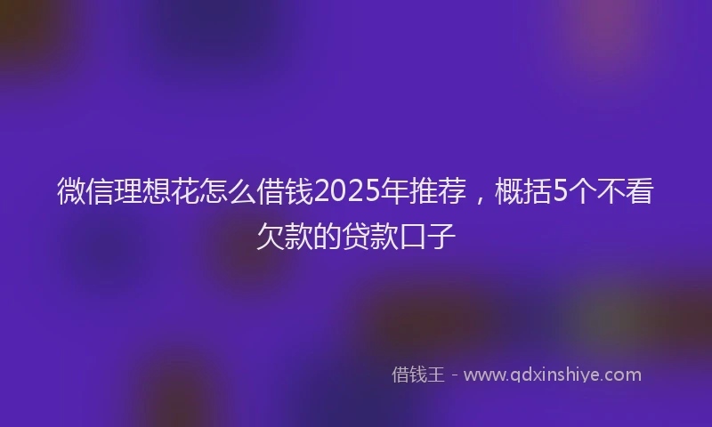 微信理想花怎么借钱2025年推荐，概括5个不看欠款的贷款口子