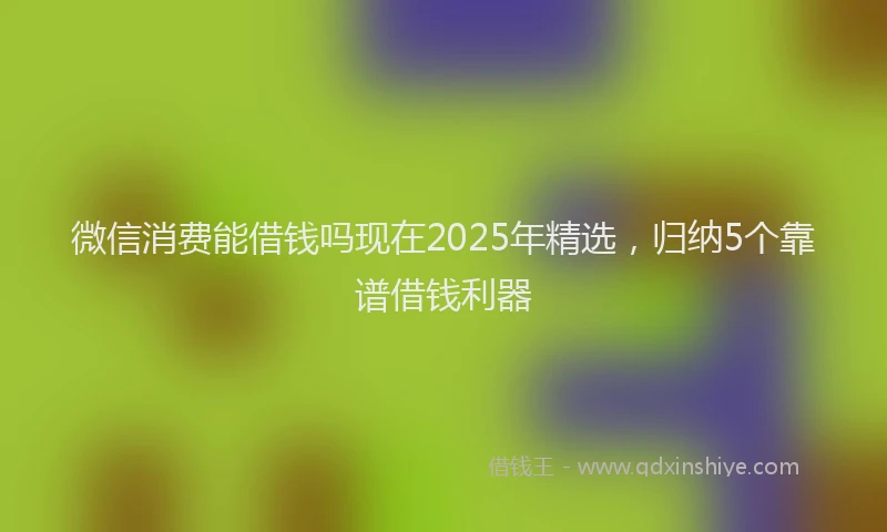 微信消费能借钱吗现在2025年精选，归纳5个靠谱借钱利器