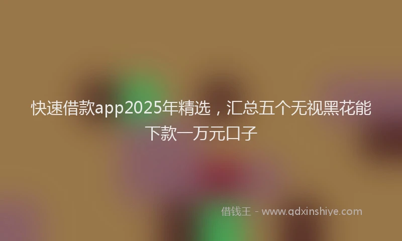 快速借款app2025年精选，汇总五个无视黑花能下款一万元口子