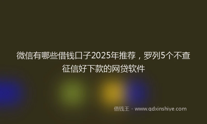 微信有哪些借钱口子2025年推荐，罗列5个不查征信好下款的网贷软件