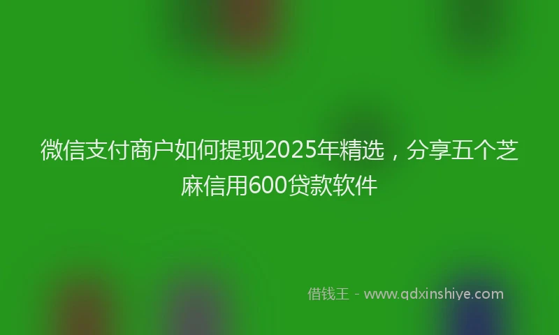 微信支付商户如何提现2025年精选，分享五个芝麻信用600贷款软件