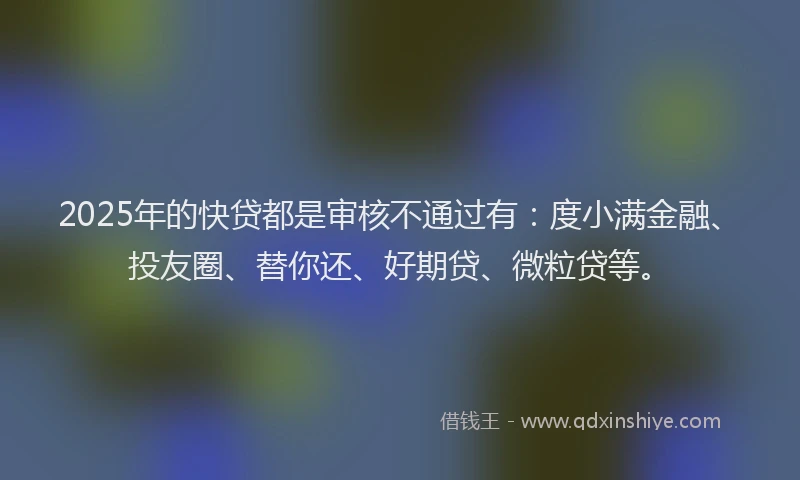 2025年的快贷都是审核不通过有：度小满金融、投友圈、替你还、好期贷、微粒贷等。