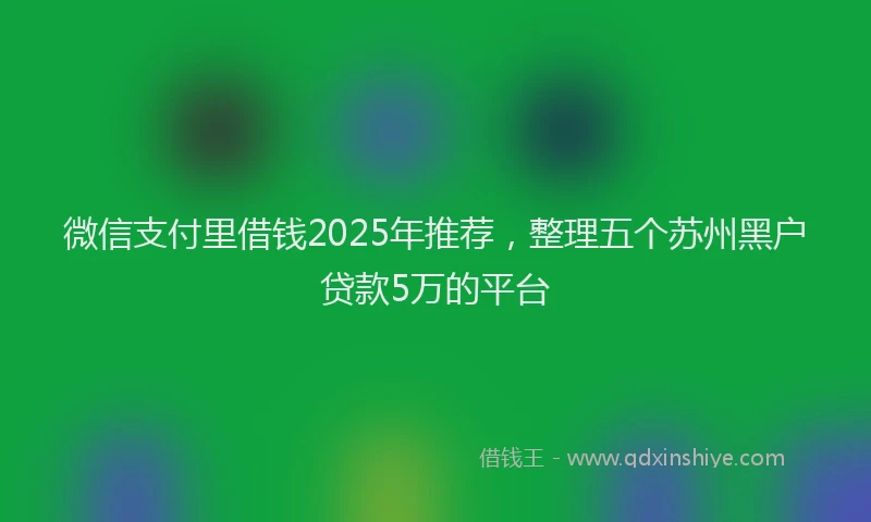 微信支付里借钱2025年推荐，整理五个苏州黑户贷款5万的平台