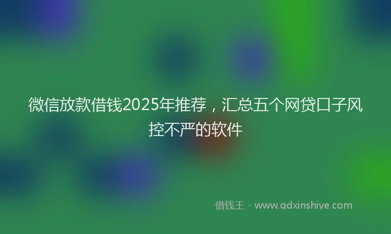 微信放款借钱2025年推荐，汇总五个网贷口子风控不严的软件