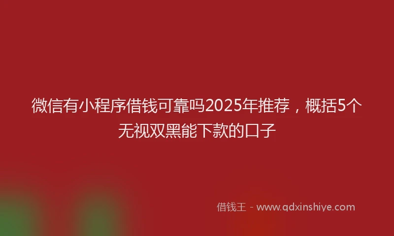 微信有小程序借钱可靠吗2025年推荐，概括5个无视双黑能下款的口子