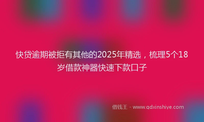 快贷逾期被拒有其他的2025年精选，梳理5个18岁借款神器快速下款口子