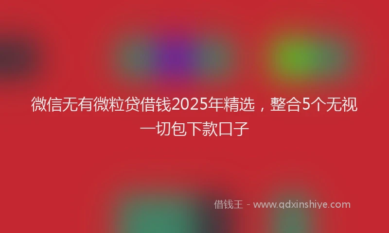 微信无有微粒贷借钱2025年精选，整合5个无视一切包下款口子