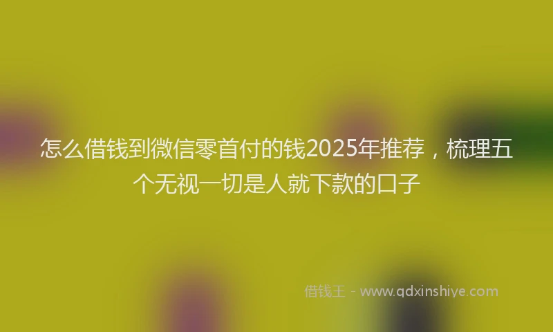 怎么借钱到微信零首付的钱2025年推荐，梳理五个无视一切是人就下款的口子