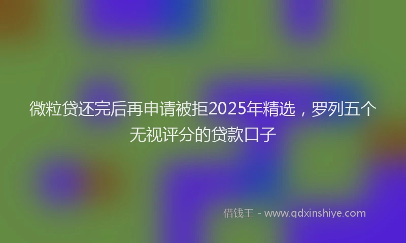 微粒贷还完后再申请被拒2025年精选，罗列五个无视评分的贷款口子
