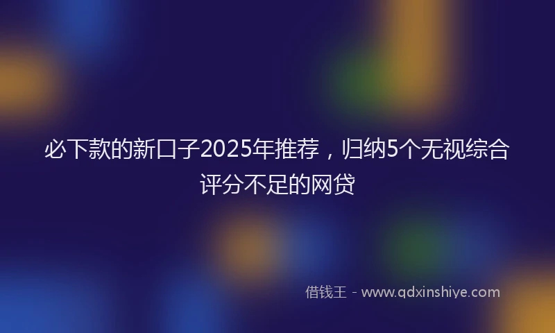 必下款的新口子2025年推荐，归纳5个无视综合评分不足的网贷