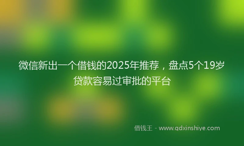 微信新出一个借钱的2025年推荐，盘点5个19岁贷款容易过审批的平台