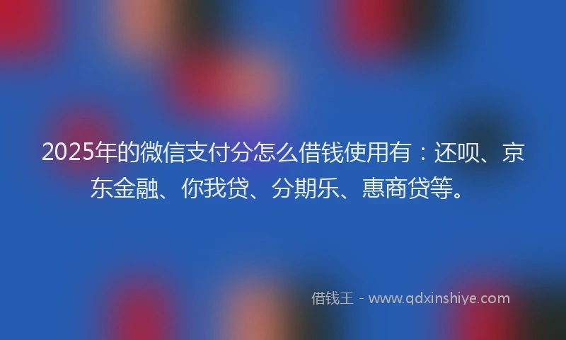 2025年的微信支付分怎么借钱使用有：还呗、京东金融、你我贷、分期乐、惠商贷等。