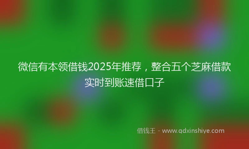 微信有本领借钱2025年推荐，整合五个芝麻借款实时到账速借口子