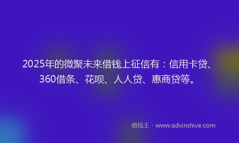 2025年的微聚未来借钱上征信有：信用卡贷、360借条、花呗、人人贷、惠商贷等。